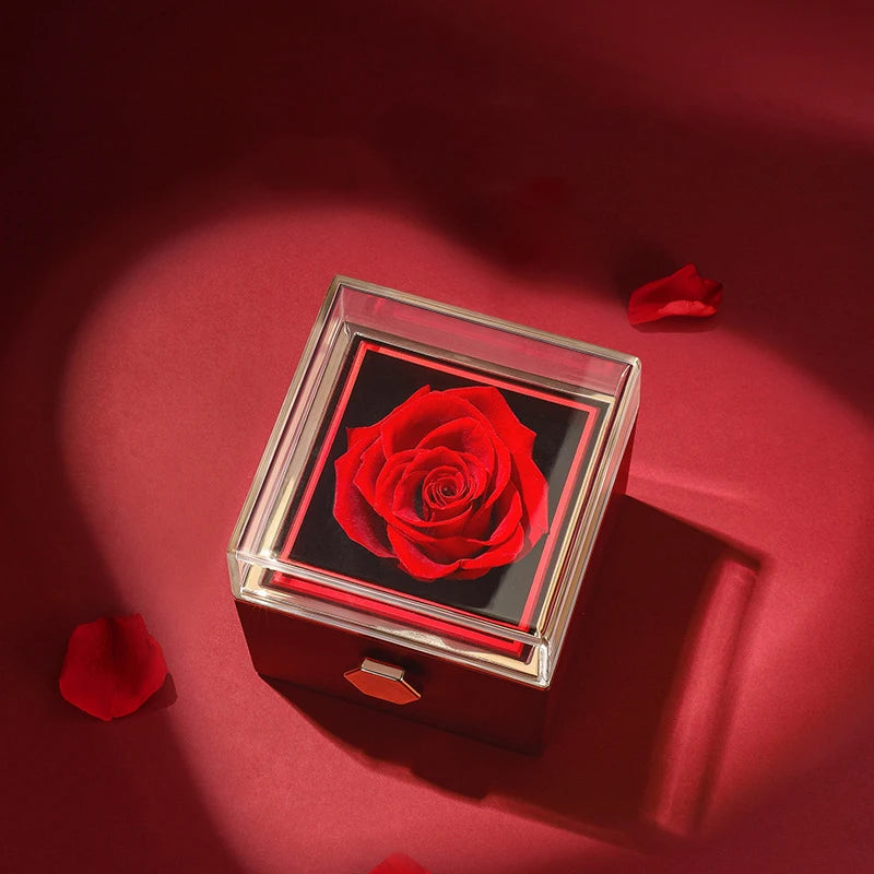 100 Languages I Love You Projection Heart Necklace With Rotating Rose Gift Box Hot Jewelry Set For Women Christmas Gifts