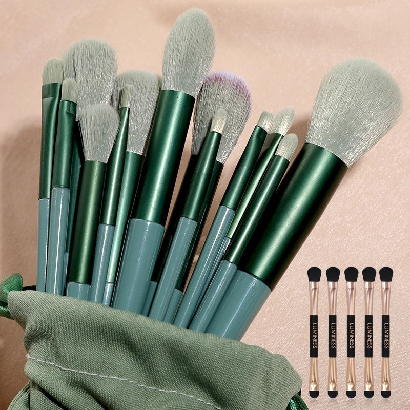 13pcs Makeup Brushes Cosmetic Full Set 3 Colors Soft Hair Female Make Up Tools Foundation Brush Eyeshadow Complete Kit G