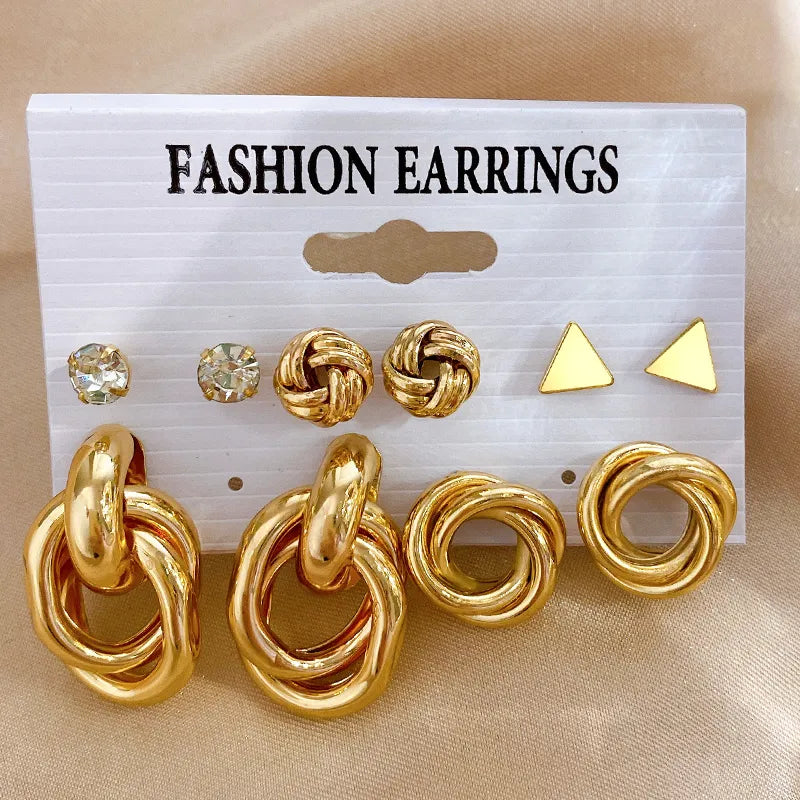 17KM Pearl Twist Hoop Earrings Set Butterfly Acrylic Dangle Earrings for Women Metal Hollow Gold Plated Earring Cartoon Jewelry No.6 CS54045