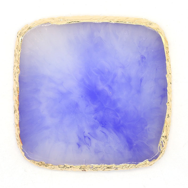 1PC Round Resin Agate Stone Nail Art Palette False Nail Tips Mixing Color Drawing Pallet Gel Polish Display Shelf Manicure Tool 14