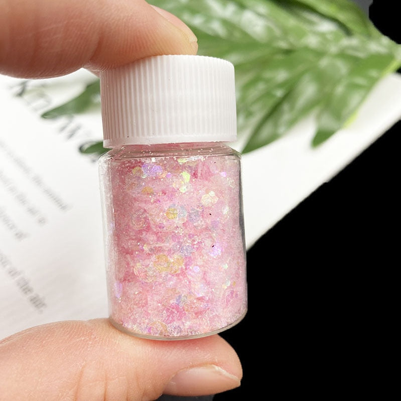 1Pc Shiny Mermaid Glitter Nail Hexagon Sequins Holographic Flakes Chunky Mixed Color DIY Manicure Decoration Design Accessories FA151-6