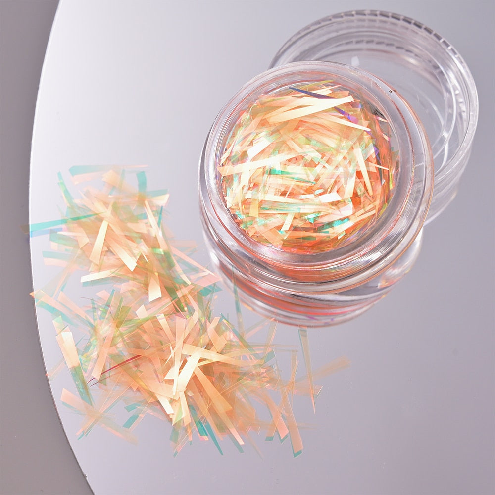 1Pc Shiny Mermaid Glitter Nail Hexagon Sequins Holographic Flakes Chunky Mixed Color DIY Manicure Decoration Design Accessories PT198-4