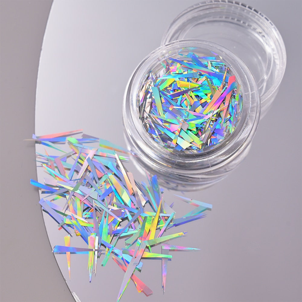 1Pc Shiny Mermaid Glitter Nail Hexagon Sequins Holographic Flakes Chunky Mixed Color DIY Manicure Decoration Design Accessories PT198-3