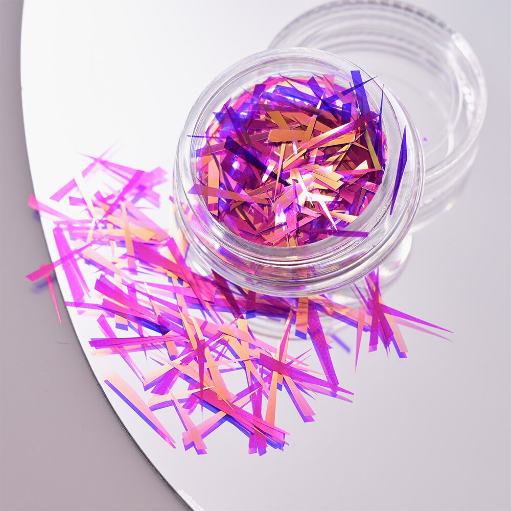 1Pc Shiny Mermaid Glitter Nail Hexagon Sequins Holographic Flakes Chunky Mixed Color DIY Manicure Decoration Design Accessories PT198-25