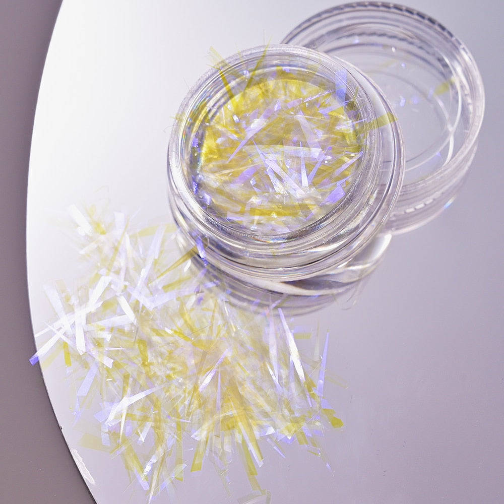 1Pc Shiny Mermaid Glitter Nail Hexagon Sequins Holographic Flakes Chunky Mixed Color DIY Manicure Decoration Design Accessories PT198-12