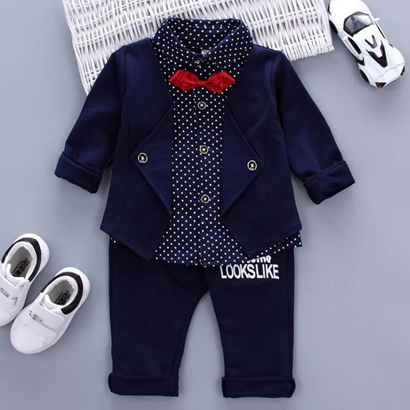 2024 Fashion Autumn Baby Boys Clothes Set Boys Sport Suit Children Sets Kids Clothes Denim Clothes For Boys Clothing 1 3 4 Year Dark blue