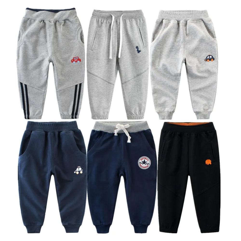 2024 Spring Children Trousers for Boys Girls Kids 100% Cotton Cartoon Casual Sport Long Pants Sweatpants 1 to 9 Years Kids