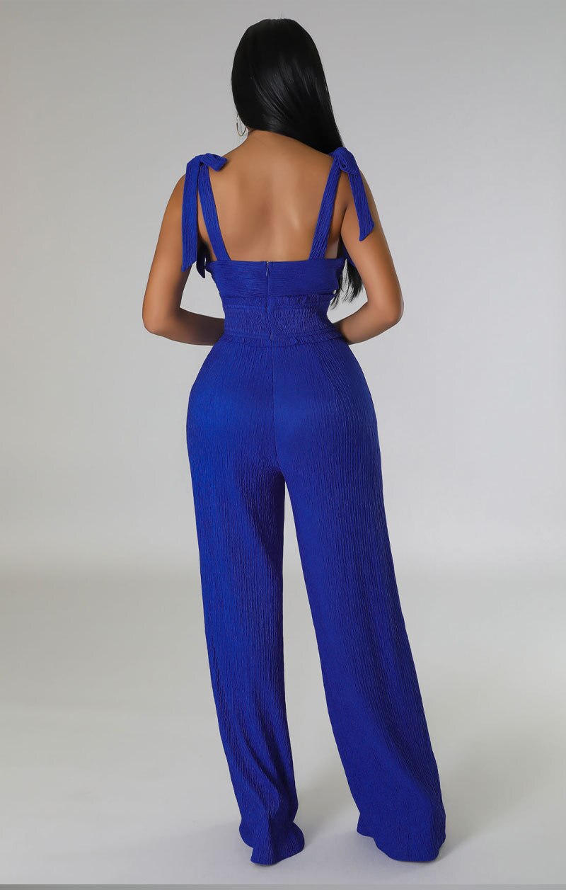 2024 Summer Casual One Piece Jumpsuits For Women Solid Sleeveless Lace Up Backless Pants Street Trendy Female Overalls