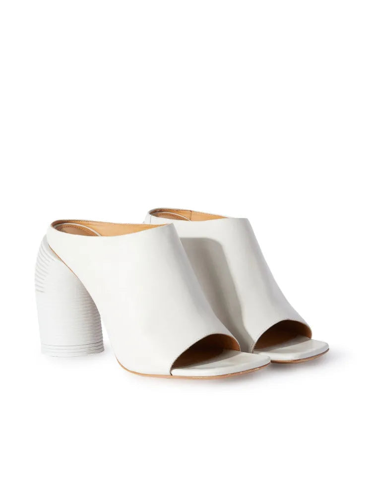 2024 Summer Shaped High Heel Women's Sandals Fashion Open Toe Square Head Muller Shoes 44 Large Women's Slippers 521-white