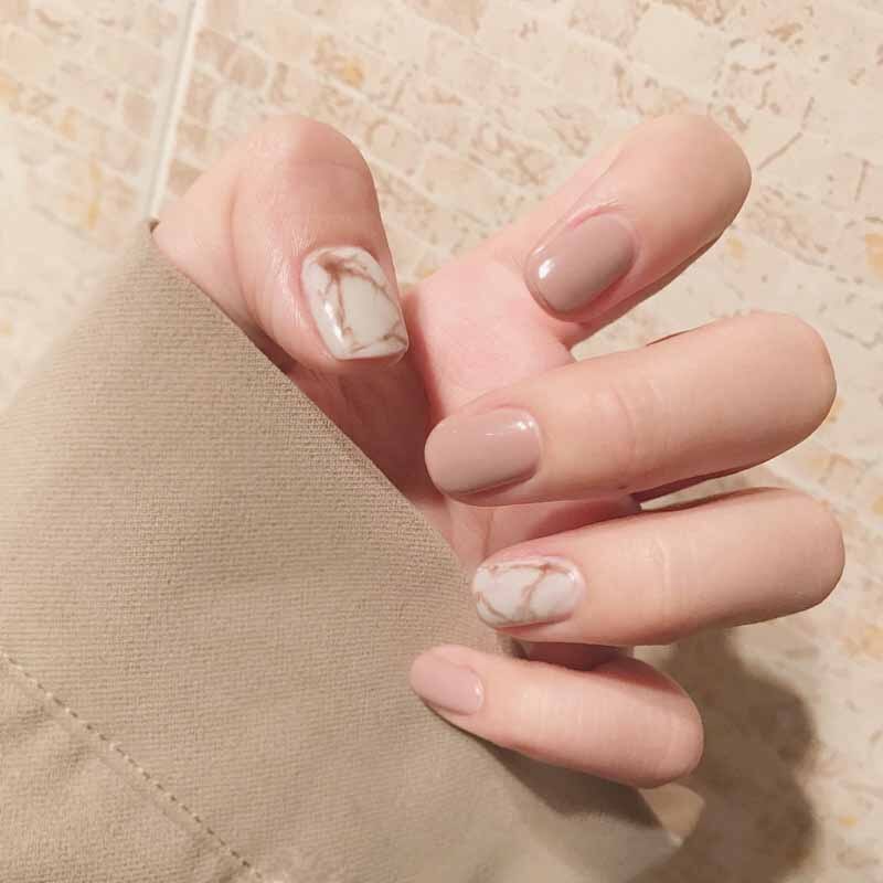 24PCS Fake Nail Patch Cute Short Cow Butterfly Printed False Nail Full Finished for Girl Nail Art Tips Press On Nail Wearable Spain 291856