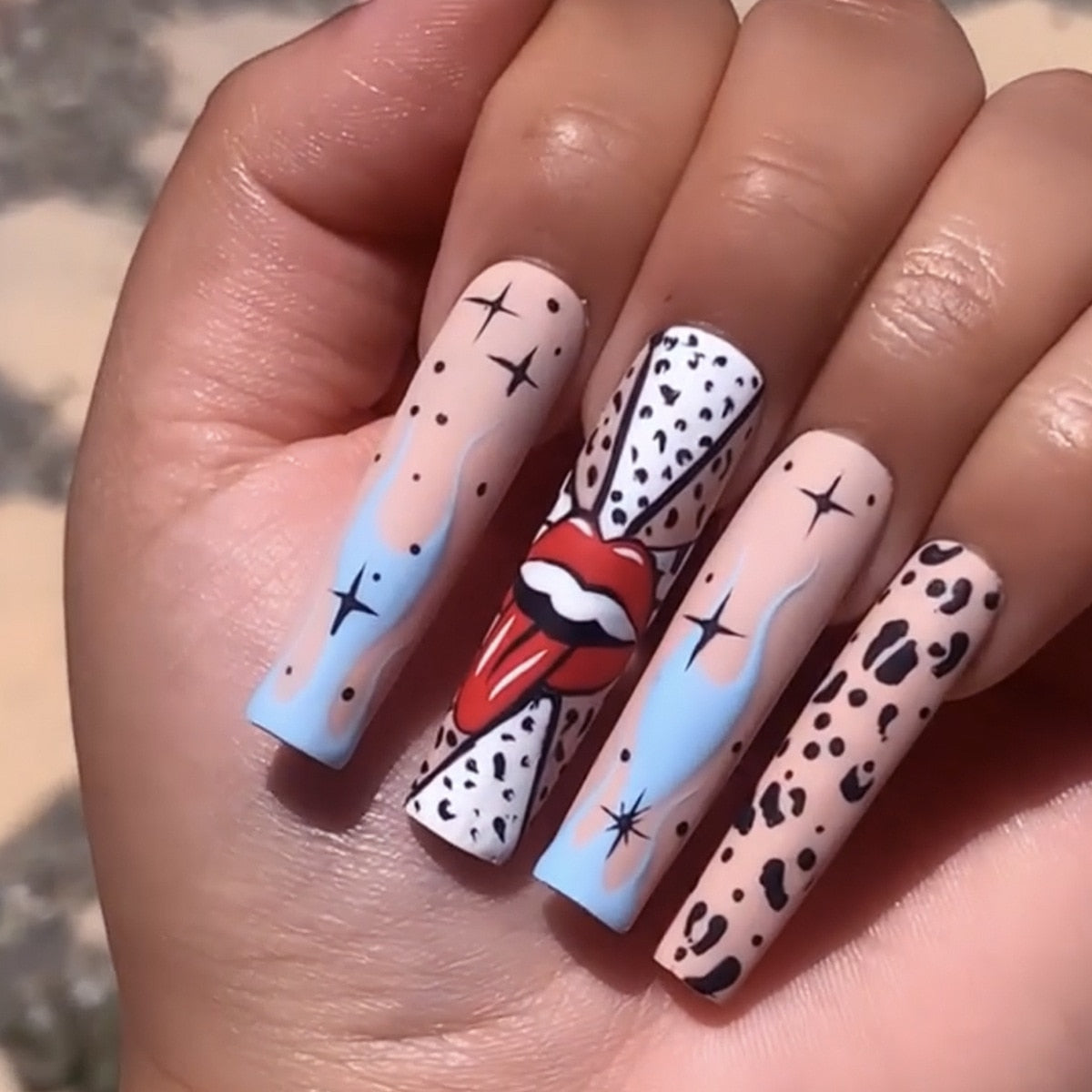 24Pcs Ballet Full Cover Fake Nails Flower Butterfly Design with Rhinestones False Nails Wearable Press on Nails Manicure Tips 279