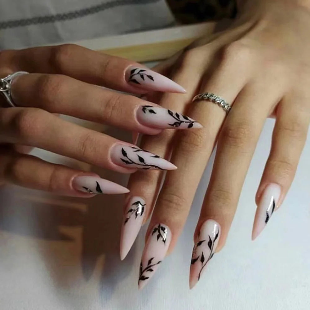 24Pcs Christmas Exclusive False Nails Wearable Xmas Style Fake Nails Checked Snowflake Design Full Cover Press on Manicure Tips* TD146-CY245