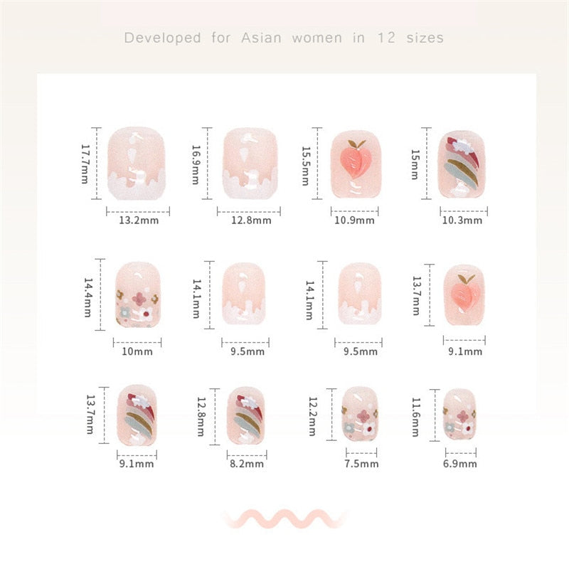 24Pcs Detachable False Nails Rhinestones Blue Wearable Fake Nails Full Cover Nail Tips Fake Nail with Moon Design Press on Nails