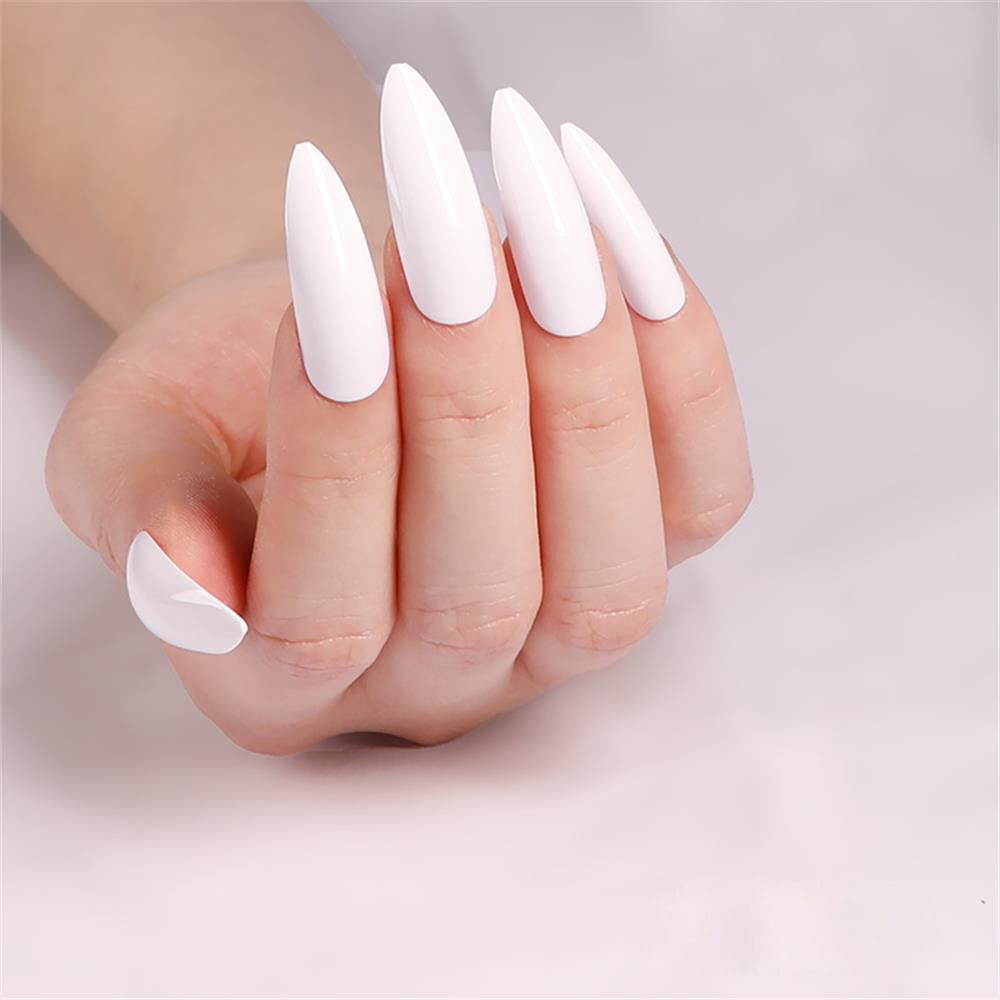 24Pcs Oval Head False Nails Pink Almond Artificial Fake Nails With Glue Full Cover Nail Tips Press On Nails DIY Manicure Tools no glue