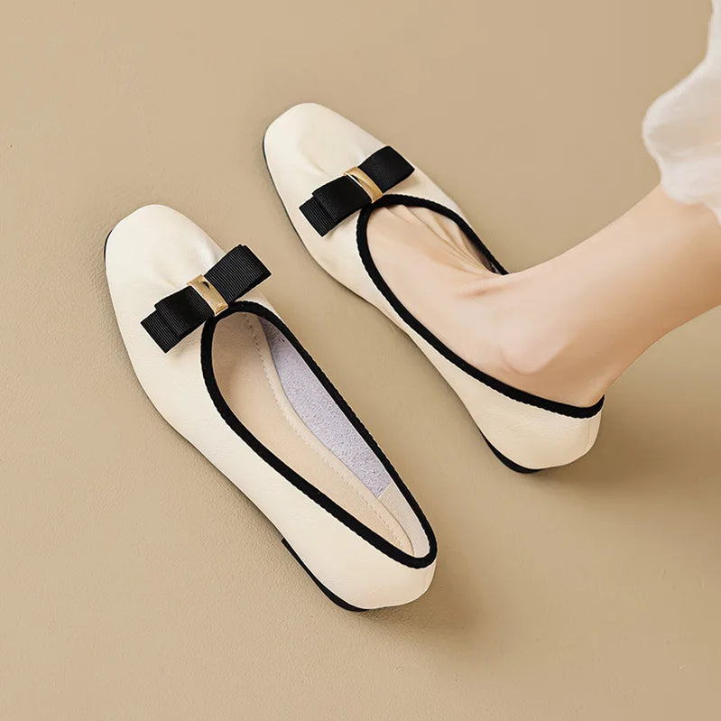 spring and autumn women's shoes Korean style work and party wear Ladies' casual flats mary jane boat shoes Large size 41-43