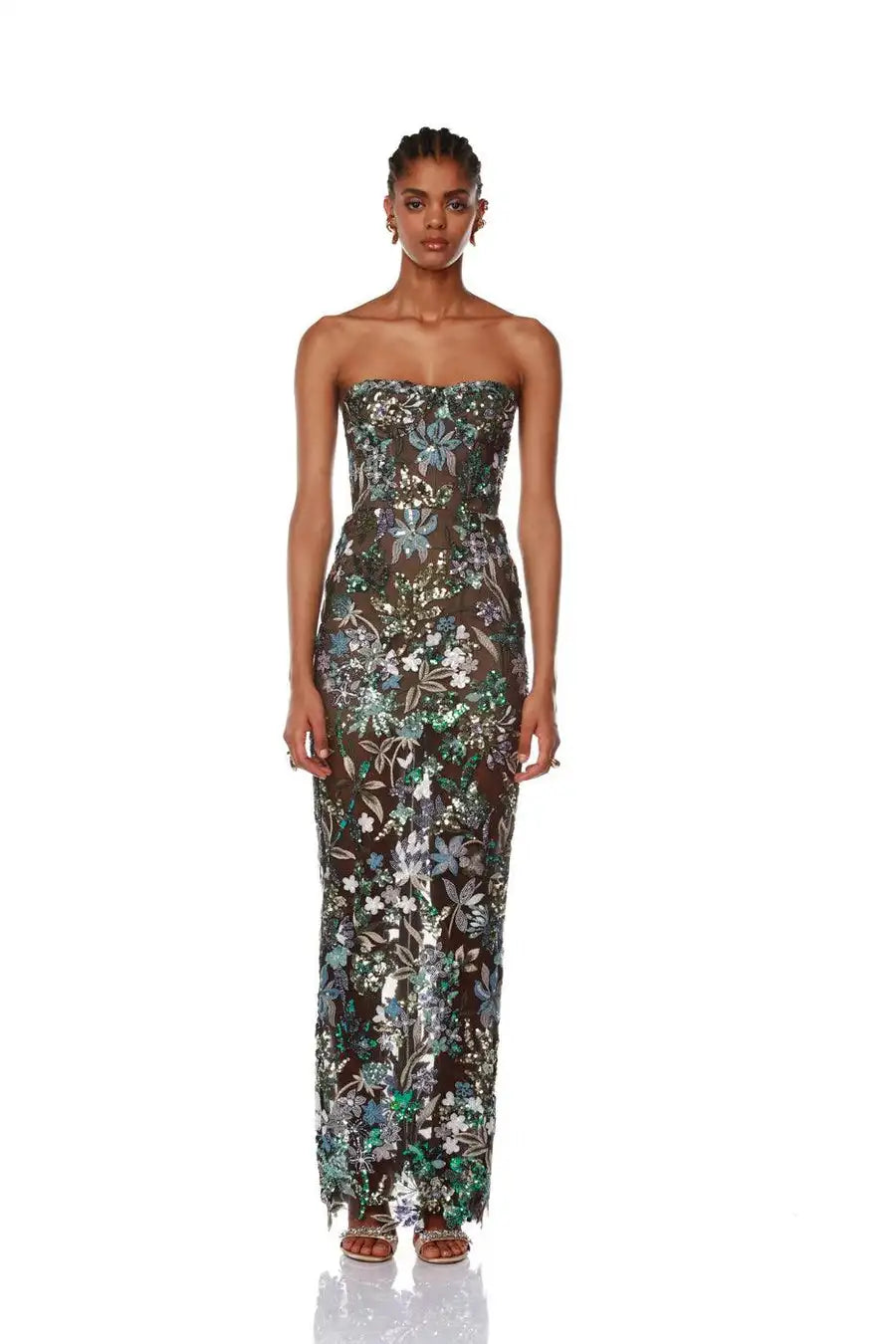High Quality Women Sexy Strapless Embroidery Bodycon Long Dress Elegant Evening Party Birthday Fashion Celebrate Dress Outfit