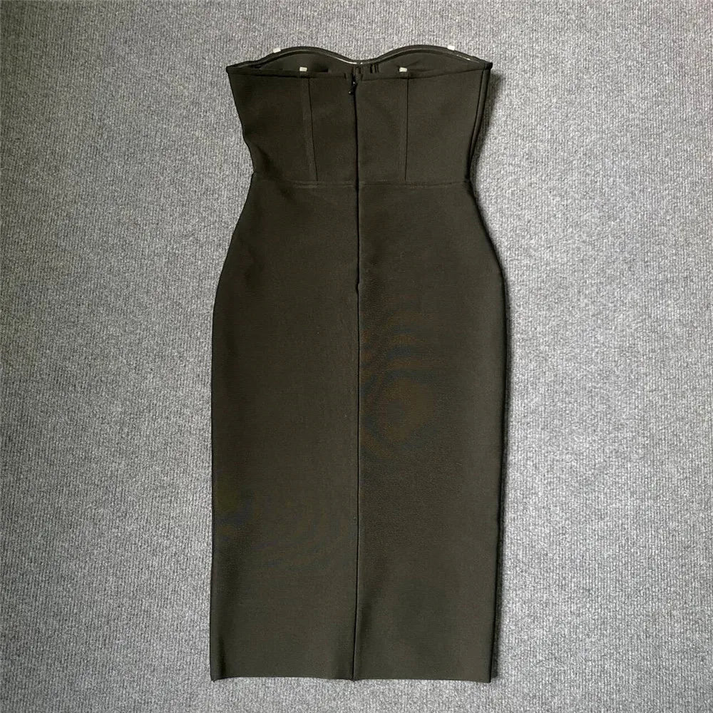 Vestido feminino de verão 2024, novo, preto, sexy, ombro de fora, leve, luxuoso, malha, pêssego, coração, diamante, slim fit, elegante, moda véspera