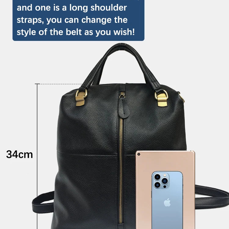 Vintage Women's Genuine Leather Outdoor Backpacks Anti-Theft Large School Bag Designer Travel Satchel Shoulder Crossbody