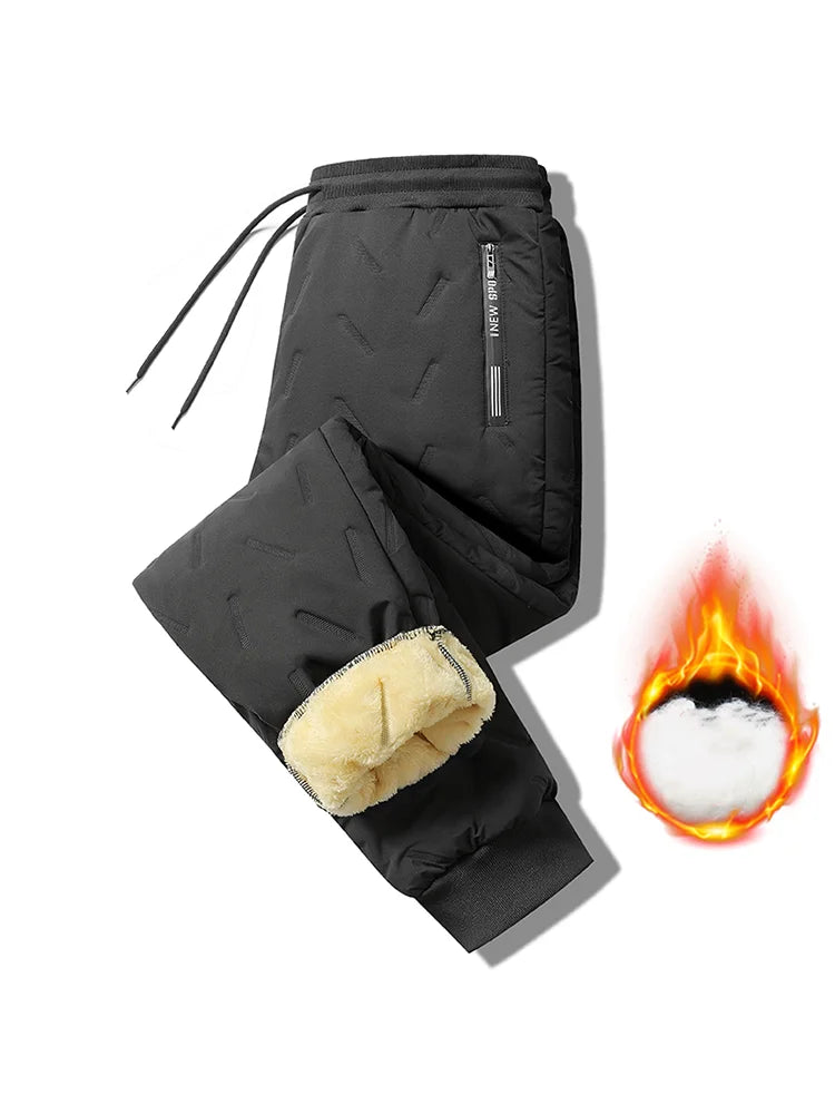 Winter Women Thicken Lambswool Leggings Outdoors Warm Windproof Jogging Sweatpants Fashion Casual Simple Fleece Sportswear Pants Rib Leg Black