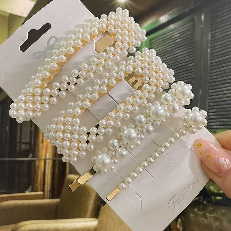Simulated Pearl Hair Clips For Women Korean Women Hairpins Girl Geometric Hair Barrettes Fashion Hairgrip Hair Accessories Set 30