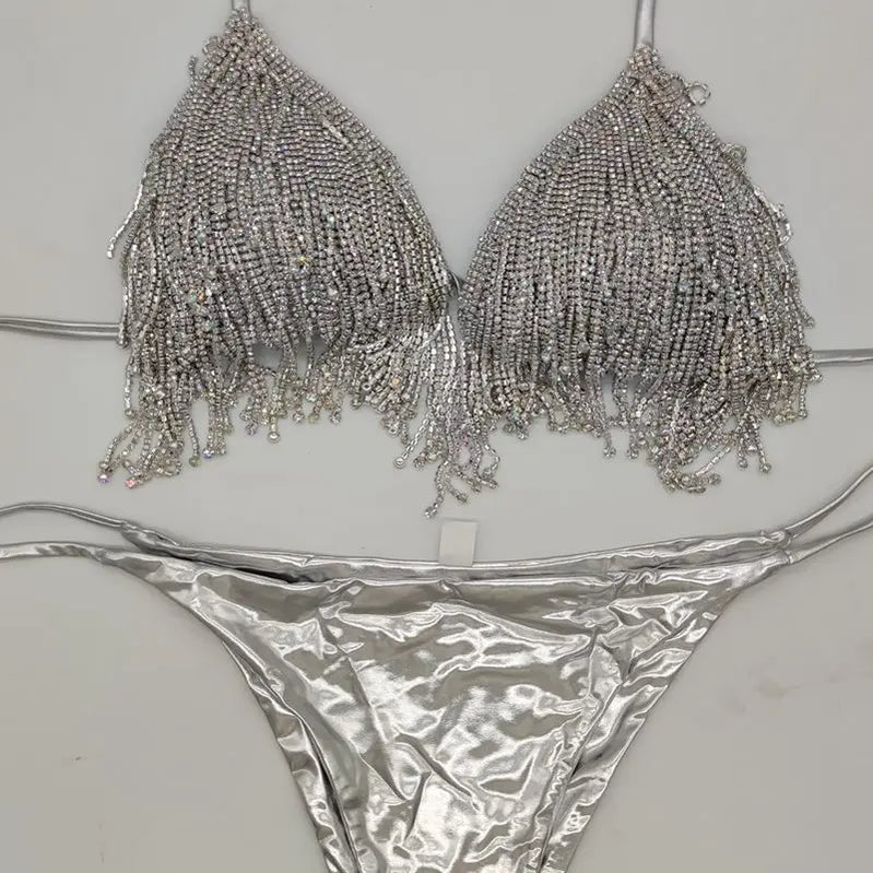 Crystal bikini diamond swimwear biquini diamond bikini beachwear popular swim suit rhinestone swimsuits bikini