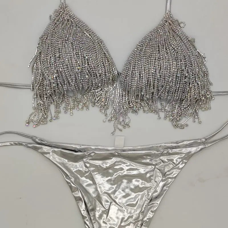 Crystal bikini diamond swimwear biquini diamond bikini beachwear popular swim suit rhinestone swimsuits bikini