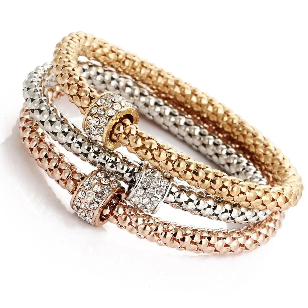 3Colors/Lot Tree Of Life Elastic Bracelet Set For Women Crystal Owl Key Lock Music Note Butterfly Heart Charm Bangle Jewelry Circle