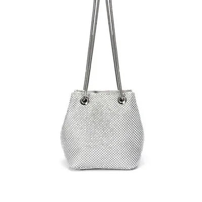 Flower Candy Color Women Evening Bags Wedding Party Event Clutch Diamonds Metal Rhinestones Handbags Beading Purse Diamonds Bag YM1870silver Mini(Max Length<20cm)