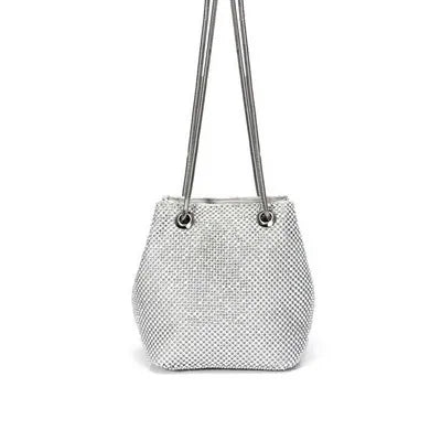 Flower Candy Color Women Evening Bags Wedding Party Event Clutch Diamonds Metal Rhinestones Handbags Beading Purse Diamonds Bag YM1870silver Mini(Max Length<20cm)