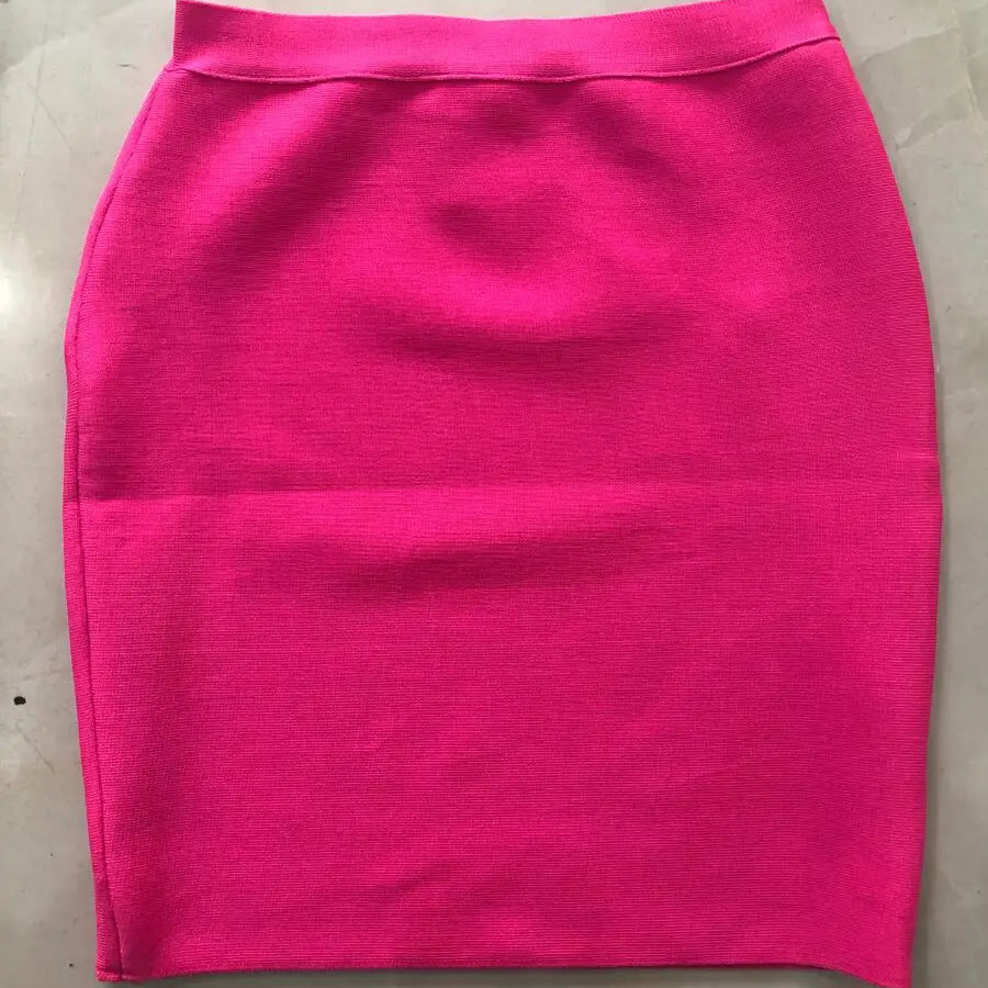 Wholesale Shipping Candy Color Sexy Women Bodycon Mini Bandage Skirt 2021 Designer Fashion Black Pencil Skirt Faldas 43cm