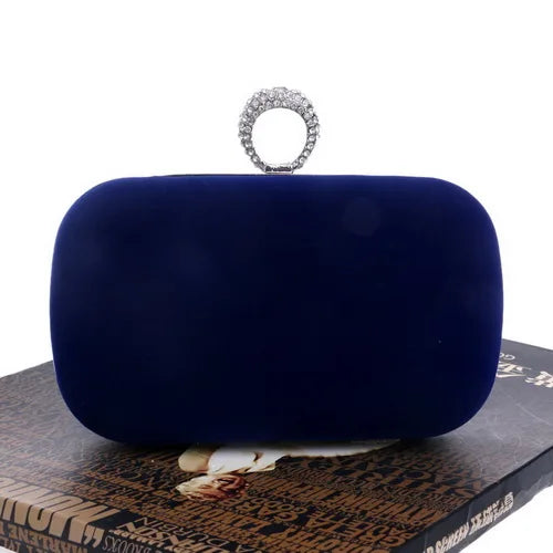 Clutch evening bags Crown rhinestones evening bags purse shoulder bag for wedding Diamonds Lady Purse Mini Evening Bags YM1033blue