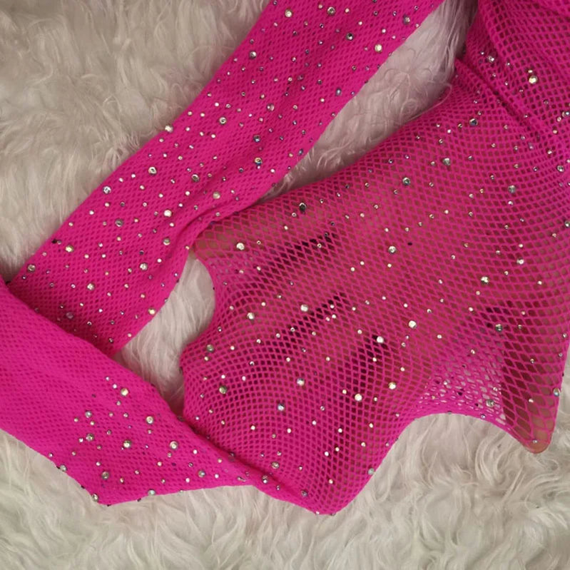 Sexy Glitter Small Mesh Thin Pantyhose Women Individuality Shiny Fishnet Tights Sell Well