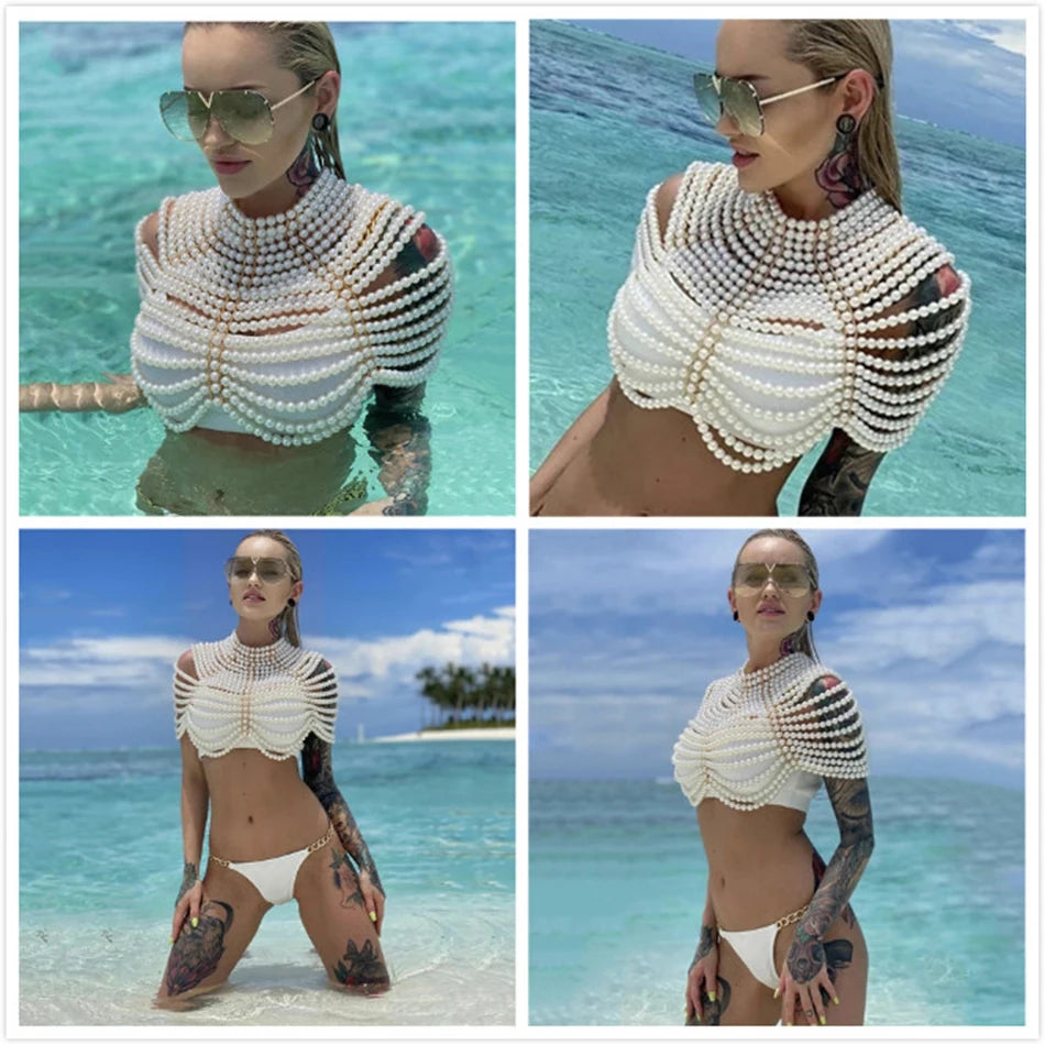 UpAvonu Shawl Top Women 2025 New Fashion Women Round Neck Cloak Sleeve Pearl Shawl Top Women Elegant Shawl Top Women