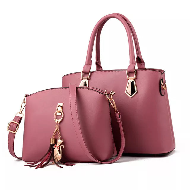 Yogodlns Womens PU Leather Handbags Designer Soft Shoulder Bags For Women Messenger Bags Crossbody Bags Top-Handle Bags Bolsa Dark Pink 31cmx12cmx21cm