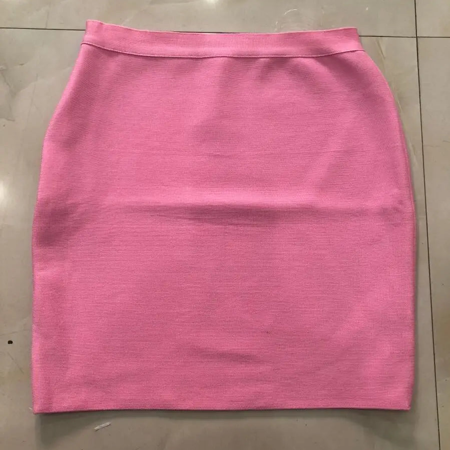 Wholesale Shipping Candy Color Sexy Women Bodycon Mini Bandage Skirt 2021 Designer Fashion Black Pencil Skirt Faldas 43cm