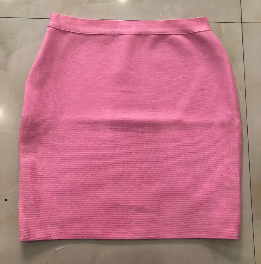 Wholesale Shipping Candy Color Sexy Women Bodycon Mini Bandage Skirt 2021 Designer Fashion Black Pencil Skirt Faldas 43cm