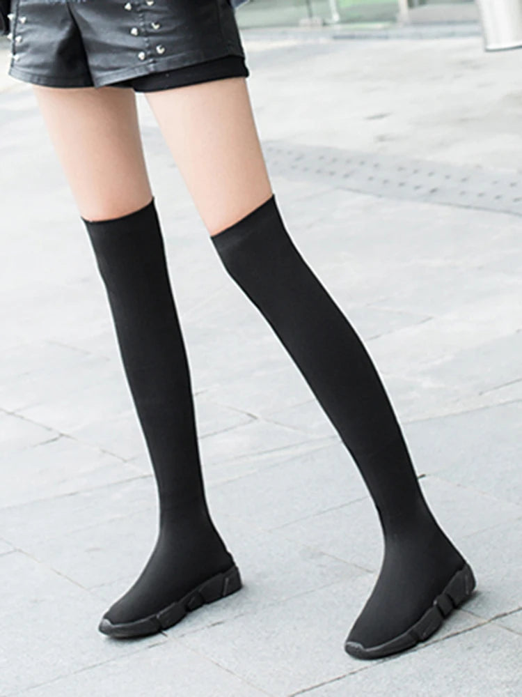Women Boots Long Tube Socks Shoes Female Fashion Sexy Shoes for Women Over the Knee Boots For Women Sneakers