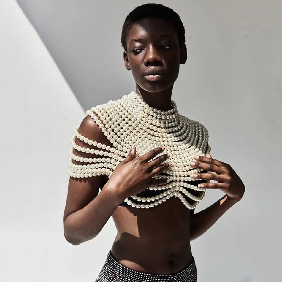 UpAvonu Shawl Top Women 2025 New Fashion Women Round Neck Cloak Sleeve Pearl Shawl Top Women Elegant Shawl Top Women