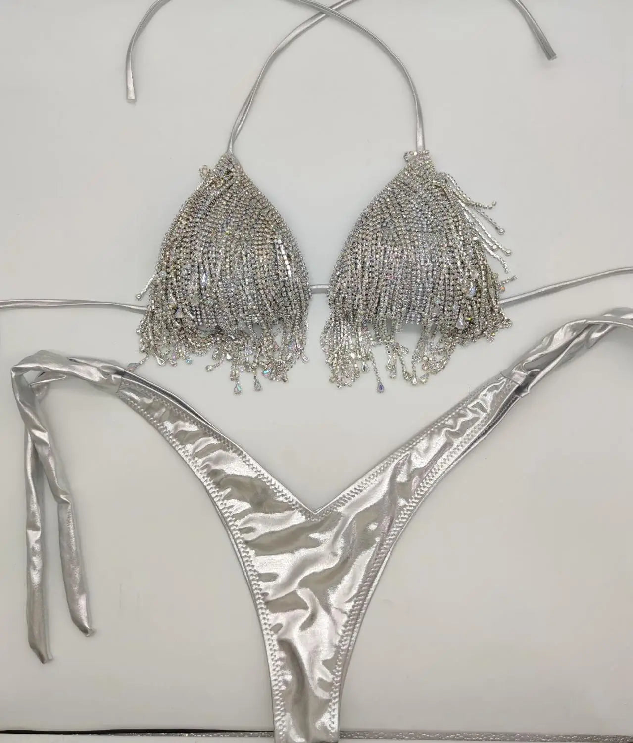 Crystal bikini diamond swimwear biquini diamond bikini beachwear popular swim suit rhinestone swimsuits bikini silvery