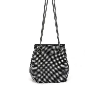 Flower Candy Color Women Evening Bags Wedding Party Event Clutch Diamonds Metal Rhinestones Handbags Beading Purse Diamonds Bag YM1870black Mini(Max Length<20cm)