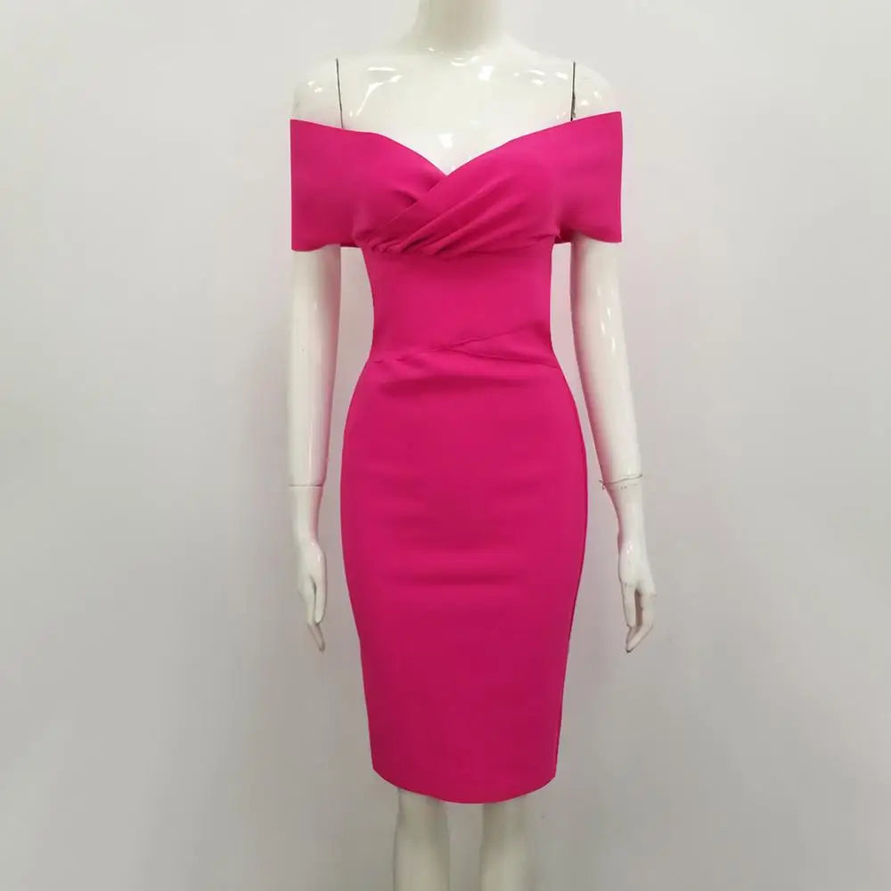 Free Shipping Arrival Sexy Off Shoulder Mint Green Women Summer Bandage Dress 2019 Designer Fashion Party Dress Club Vestido