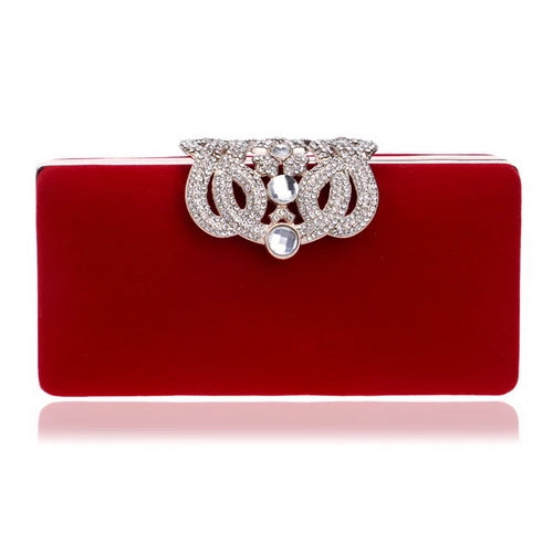 Clutch evening bags Crown rhinestones evening bags purse shoulder bag for wedding Diamonds Lady Purse Mini Evening Bags YM1010red