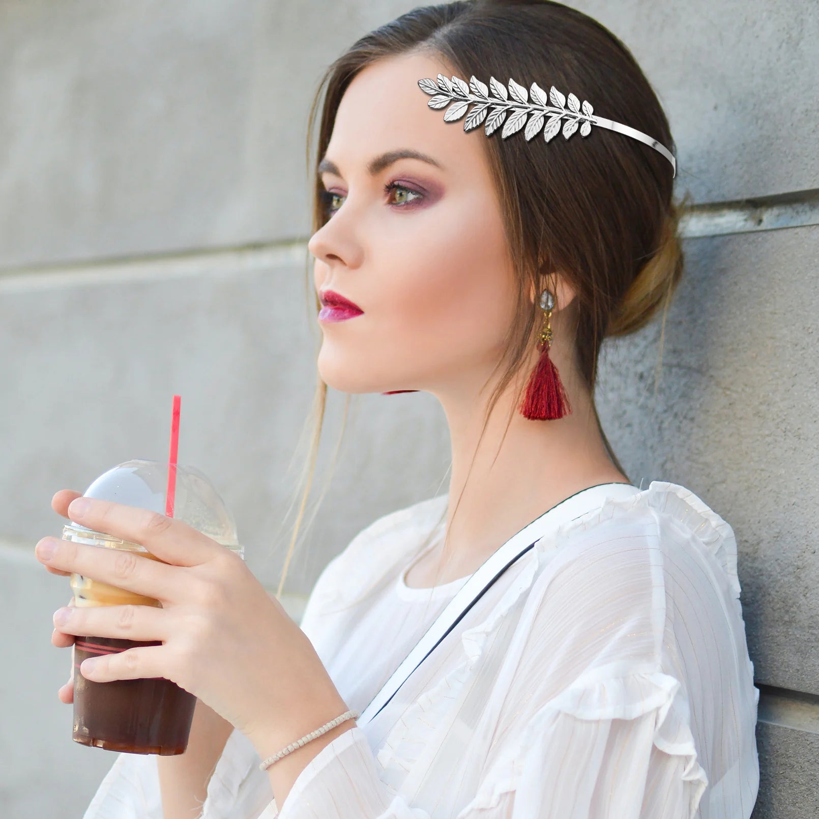 Leaf Branch Goddess Hair Pins Crown Tiara Headband Hair Accessories for Women Wedding Toga Head Dress Alice Band Bridal Jewelry