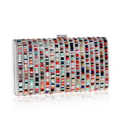 Flower Candy Color Women Evening Bags Wedding Party Event Clutch Diamonds Metal Rhinestones Handbags Beading Purse Diamonds Bag YM1135color Mini(Max Length<20cm)