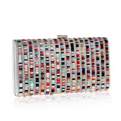 Flower Candy Color Women Evening Bags Wedding Party Event Clutch Diamonds Metal Rhinestones Handbags Beading Purse Diamonds Bag YM1135color Mini(Max Length<20cm)