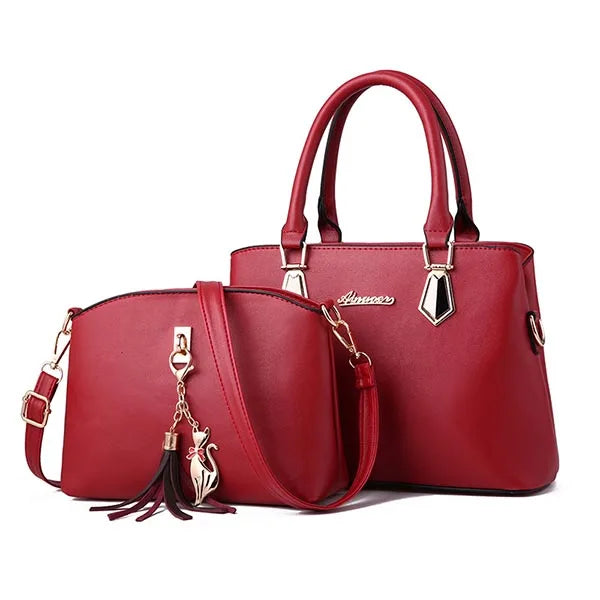 Yogodlns Womens PU Leather Handbags Designer Soft Shoulder Bags For Women Messenger Bags Crossbody Bags Top-Handle Bags Bolsa Winered 31cmx12cmx21cm