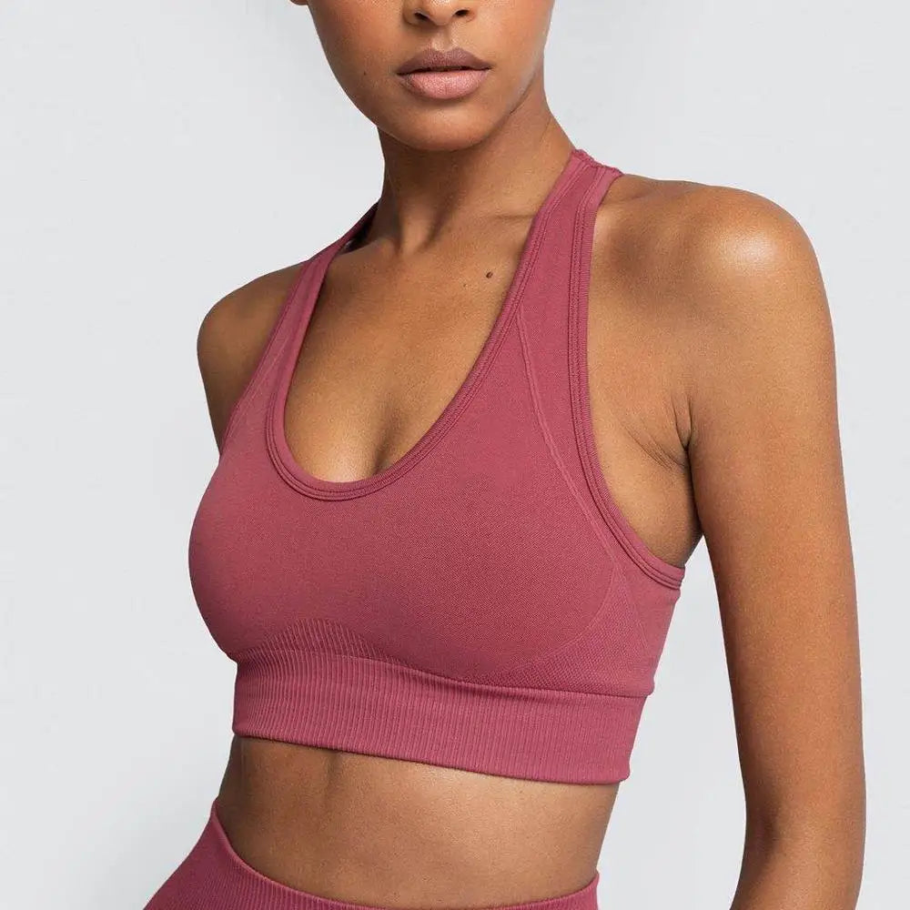 2pcs seamless hyperflex workout sport outfits for women sportswear athletic clothes gym Long Sleeve Crop Top High Waist Leggings 1Bra