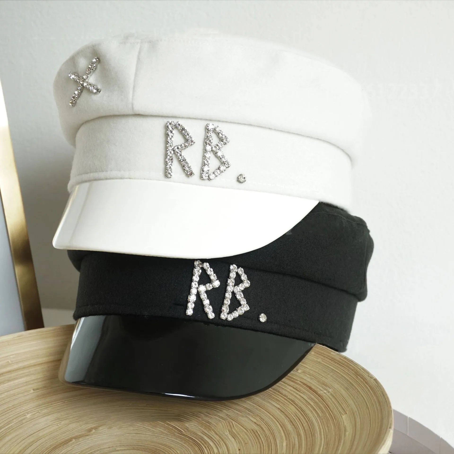 Women Hats Crystal baker boy hat Wool Newsboy Caps Female Flat Militray Caps Visor S-XL