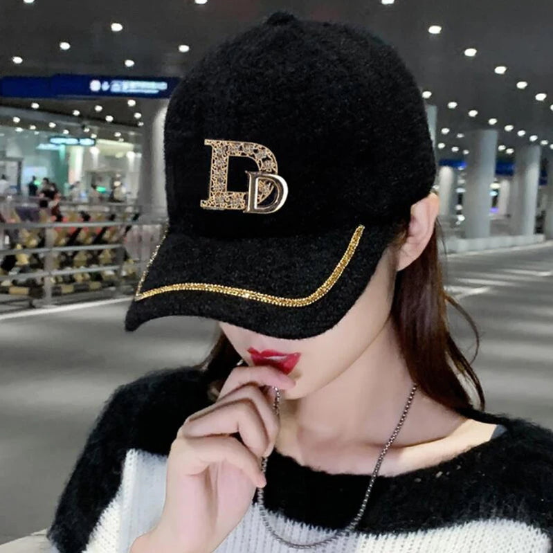 DYLAOPAN2021 Letter D Baseball Cap Women rhinestone trend cotton bling Cap snapback hip hop cap UV protection Hat Women's Cap