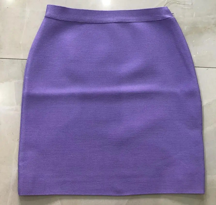 Wholesale Shipping Candy Color Sexy Women Bodycon Mini Bandage Skirt 2021 Designer Fashion Black Pencil Skirt Faldas 43cm